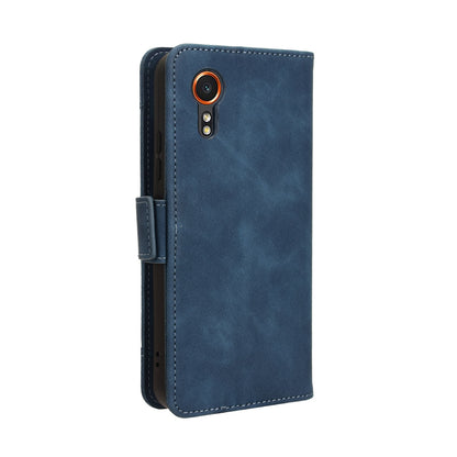 Samsung Galaxy Xcover 7 Skin Feel PU Leather Wallet Phone Case with Card Slots, Cash Pocket, Magnetic Closure, Built-In Stand, Full Protection TPU Cover