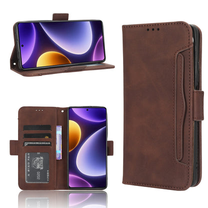 Xiaomi Poco F5 5G Skin Feel PU Leather Wallet Phone Case with Card Slots, Cash Pocket, Magnetic Closure, Built-In Stand, Full Protection TPU Cover