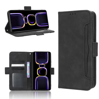 Xiaomi Poco F5 Pro Skin Feel PU Leather Wallet Phone Case with Card Slots, Cash Pocket, Magnetic Closure, Built-In Stand, Full Protection TPU Cover