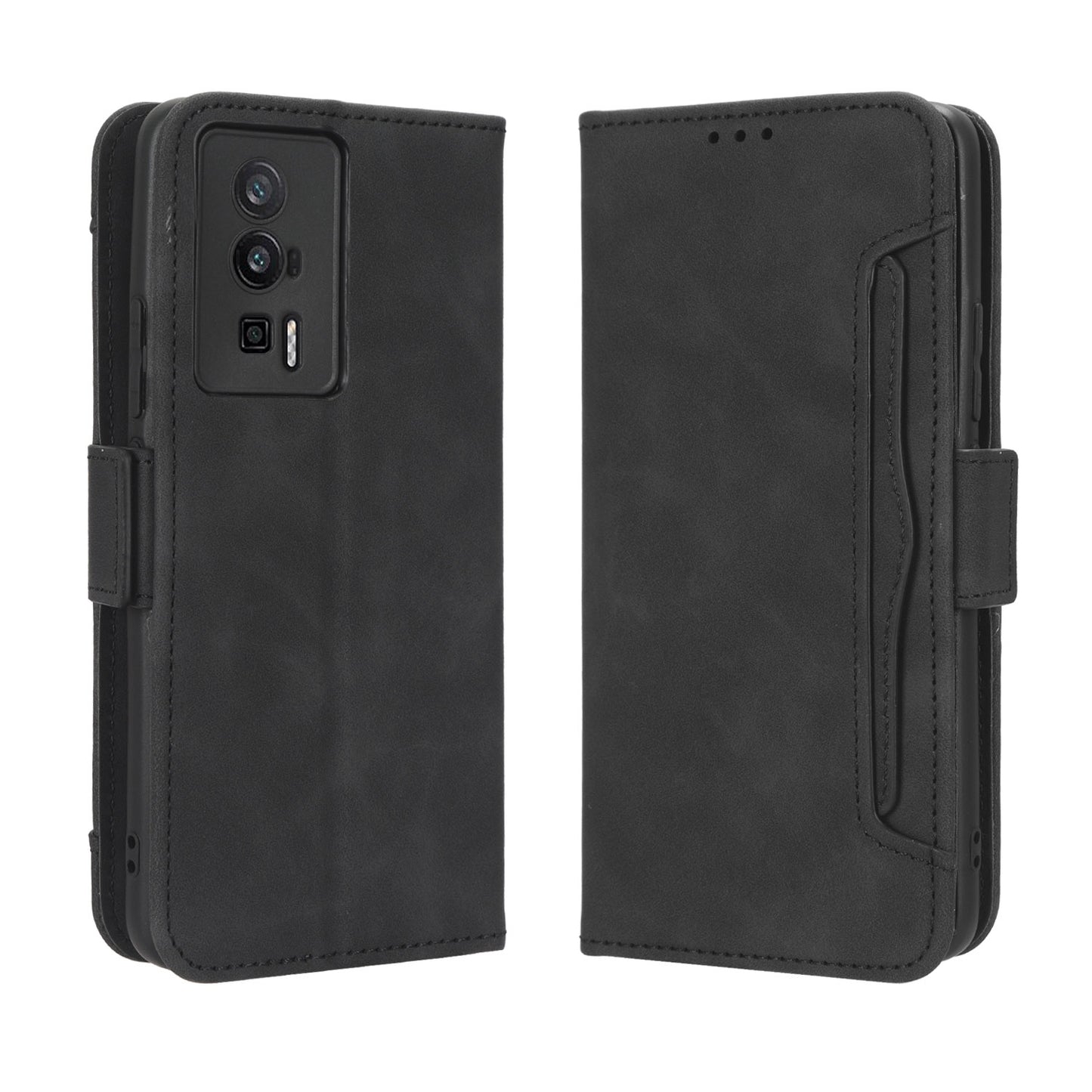 Xiaomi Redmi K60 5G Skin Feel PU Leather Wallet Phone Case with Card Slots, Cash Pocket, Magnetic Closure, Built-In Stand, Full Protection TPU Cover