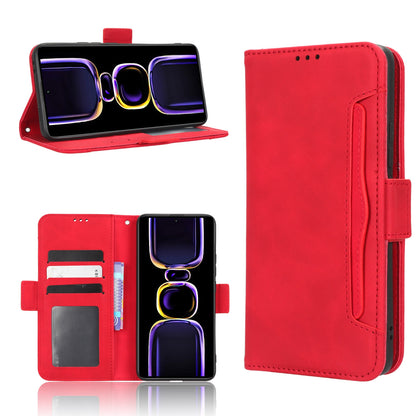 Xiaomi Poco F5 Pro Skin Feel PU Leather Wallet Phone Case with Card Slots, Cash Pocket, Magnetic Closure, Built-In Stand, Full Protection TPU Cover