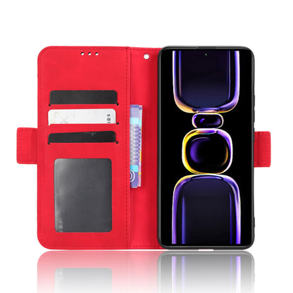 Xiaomi Poco F5 Pro Skin Feel PU Leather Wallet Phone Case with Card Slots, Cash Pocket, Magnetic Closure, Built-In Stand, Full Protection TPU Cover
