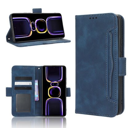 Xiaomi Redmi K60 5G Skin Feel PU Leather Wallet Phone Case with Card Slots, Cash Pocket, Magnetic Closure, Built-In Stand, Full Protection TPU Cover