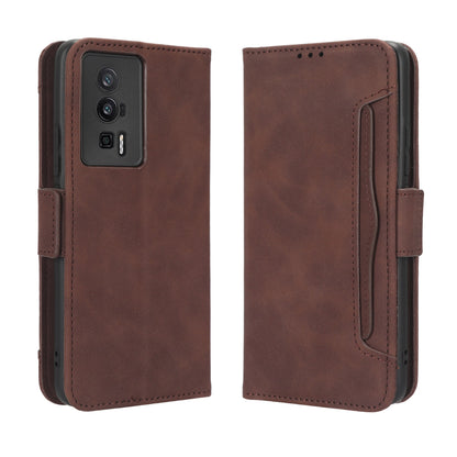 Xiaomi Poco F5 Pro Skin Feel PU Leather Wallet Phone Case with Card Slots, Cash Pocket, Magnetic Closure, Built-In Stand, Full Protection TPU Cover