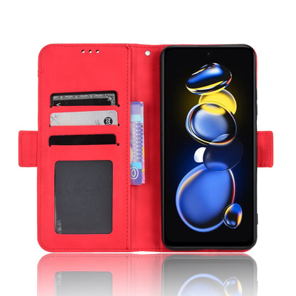 Xiaomi Redmi Note 12T Pro 5G Skin Feel PU Leather Wallet Phone Case with Card Slots, Cash Pocket, Magnetic Closure, Built-In Stand, Full Protection TPU Cover