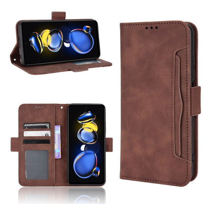 Xiaomi Redmi Note 12T Pro 5G Skin Feel PU Leather Wallet Phone Case with Card Slots, Cash Pocket, Magnetic Closure, Built-In Stand, Full Protection TPU Cover