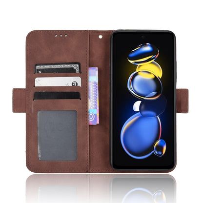 Xiaomi Redmi Note 12T Pro 5G Skin Feel PU Leather Wallet Phone Case with Card Slots, Cash Pocket, Magnetic Closure, Built-In Stand, Full Protection TPU Cover