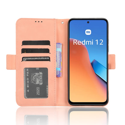 Xiaomi Redmi 12 4G Skin Feel PU Leather Wallet Phone Case with Card Slots, Cash Pocket, Magnetic Closure, Built-In Stand, Full Protection TPU Cover