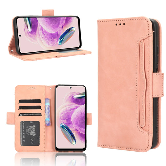 Xiaomi Redmi Note 12S 4G Skin Feel PU Leather Wallet Phone Case with Card Slots, Cash Pocket, Magnetic Closure, Built-In Stand, Full Protection TPU Cover