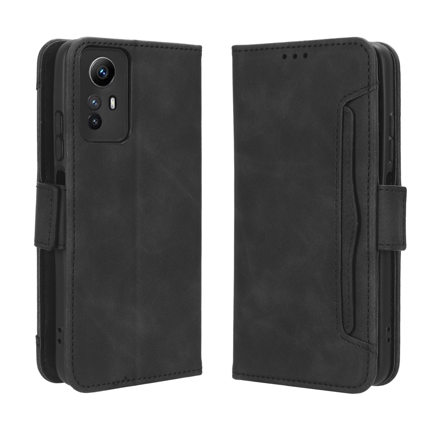Xiaomi Redmi Note 12S 4G Skin Feel PU Leather Wallet Phone Case with Card Slots, Cash Pocket, Magnetic Closure, Built-In Stand, Full Protection TPU Cover