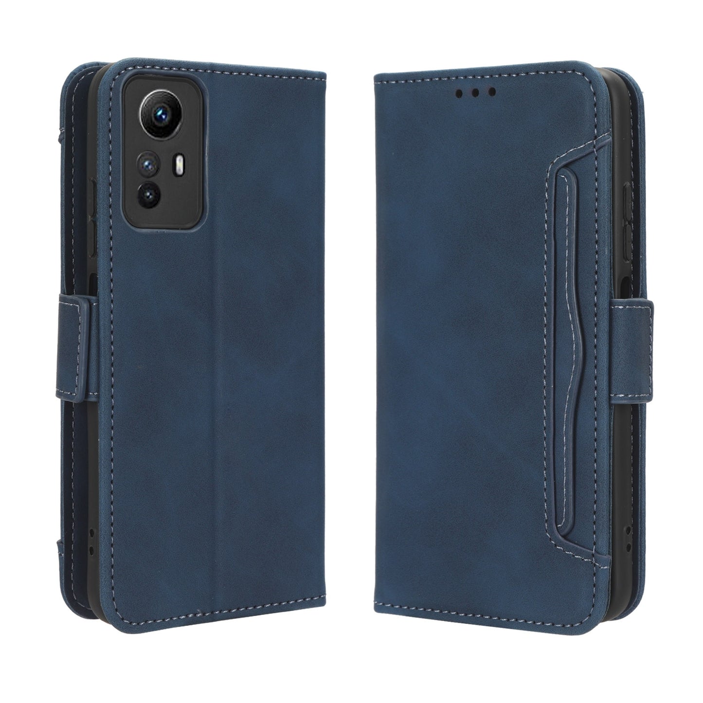 Xiaomi Redmi Note 12S 4G Skin Feel PU Leather Wallet Phone Case with Card Slots, Cash Pocket, Magnetic Closure, Built-In Stand, Full Protection TPU Cover