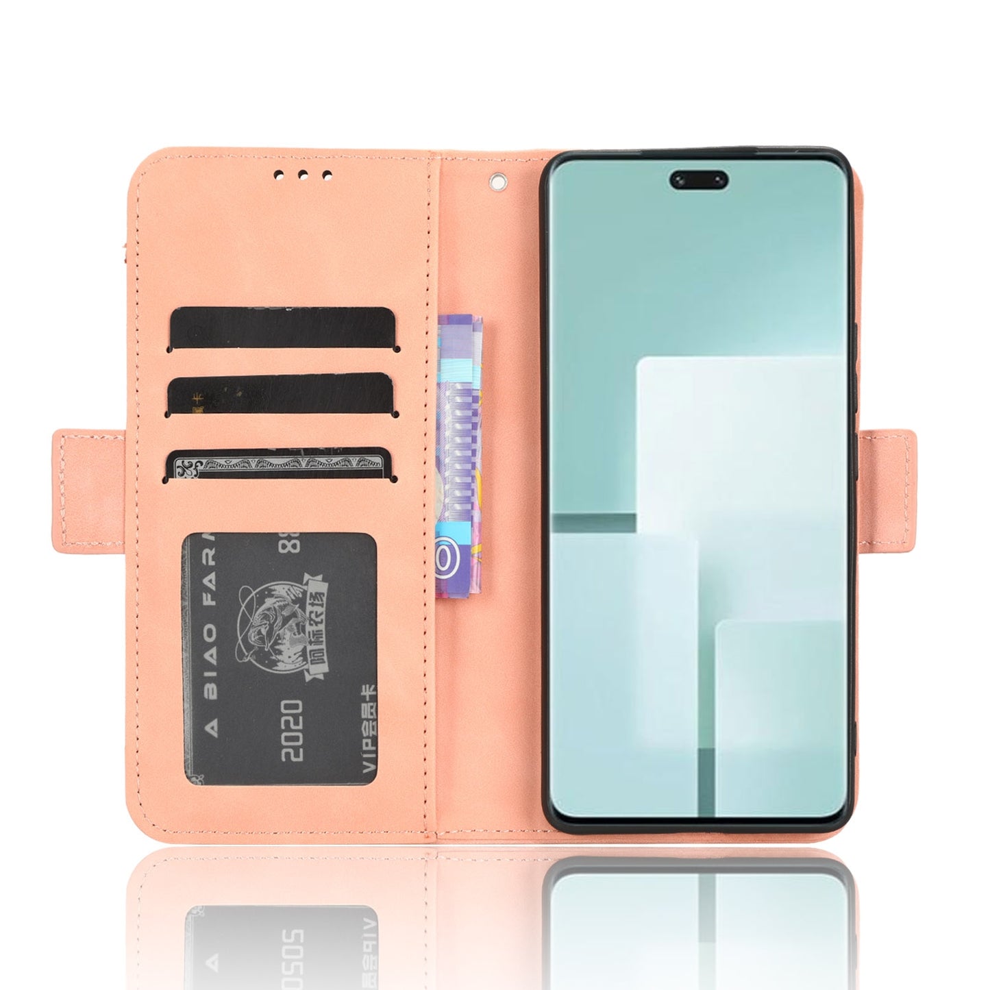 Xiaomi Civi 3 Skin Feel PU Leather Wallet Phone Case with Card Slots, Cash Pocket, Magnetic Closure, Built-In Stand, Full Protection TPU Cover