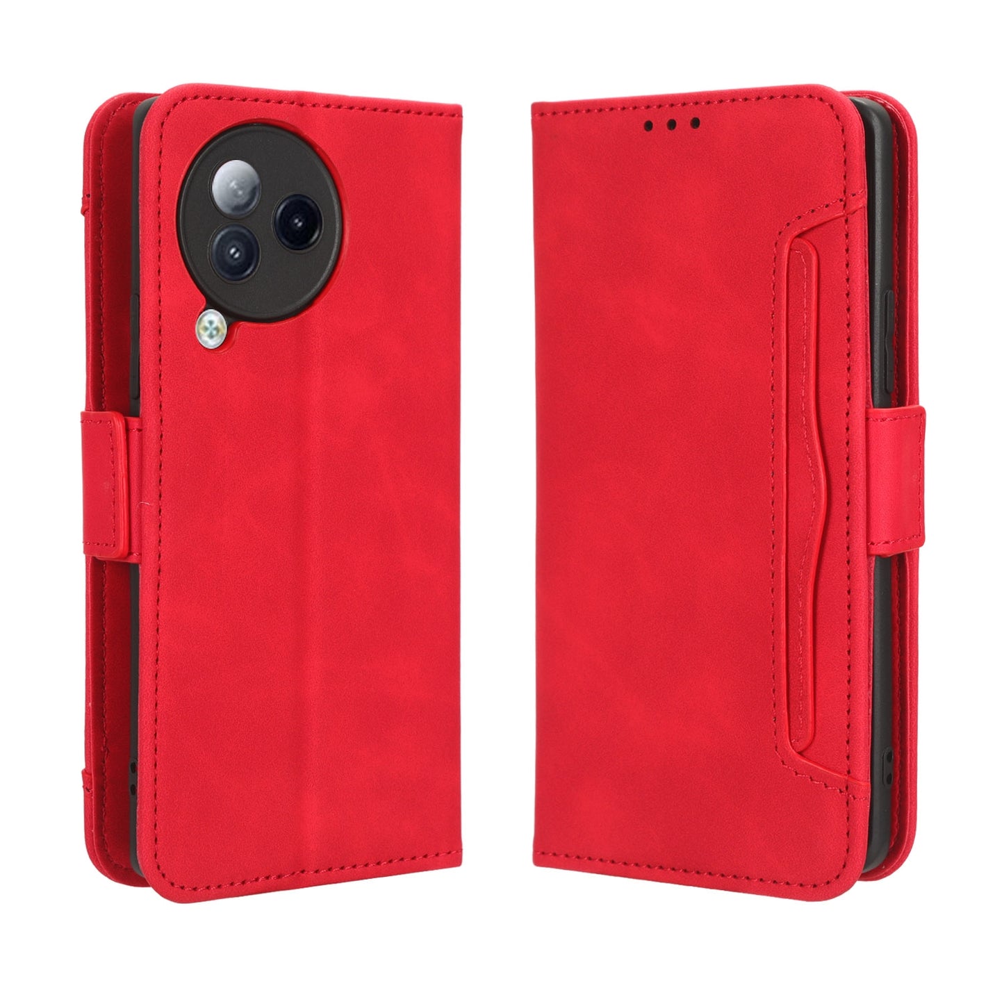 Xiaomi Civi 3 Skin Feel PU Leather Wallet Phone Case with Card Slots, Cash Pocket, Magnetic Closure, Built-In Stand, Full Protection TPU Cover