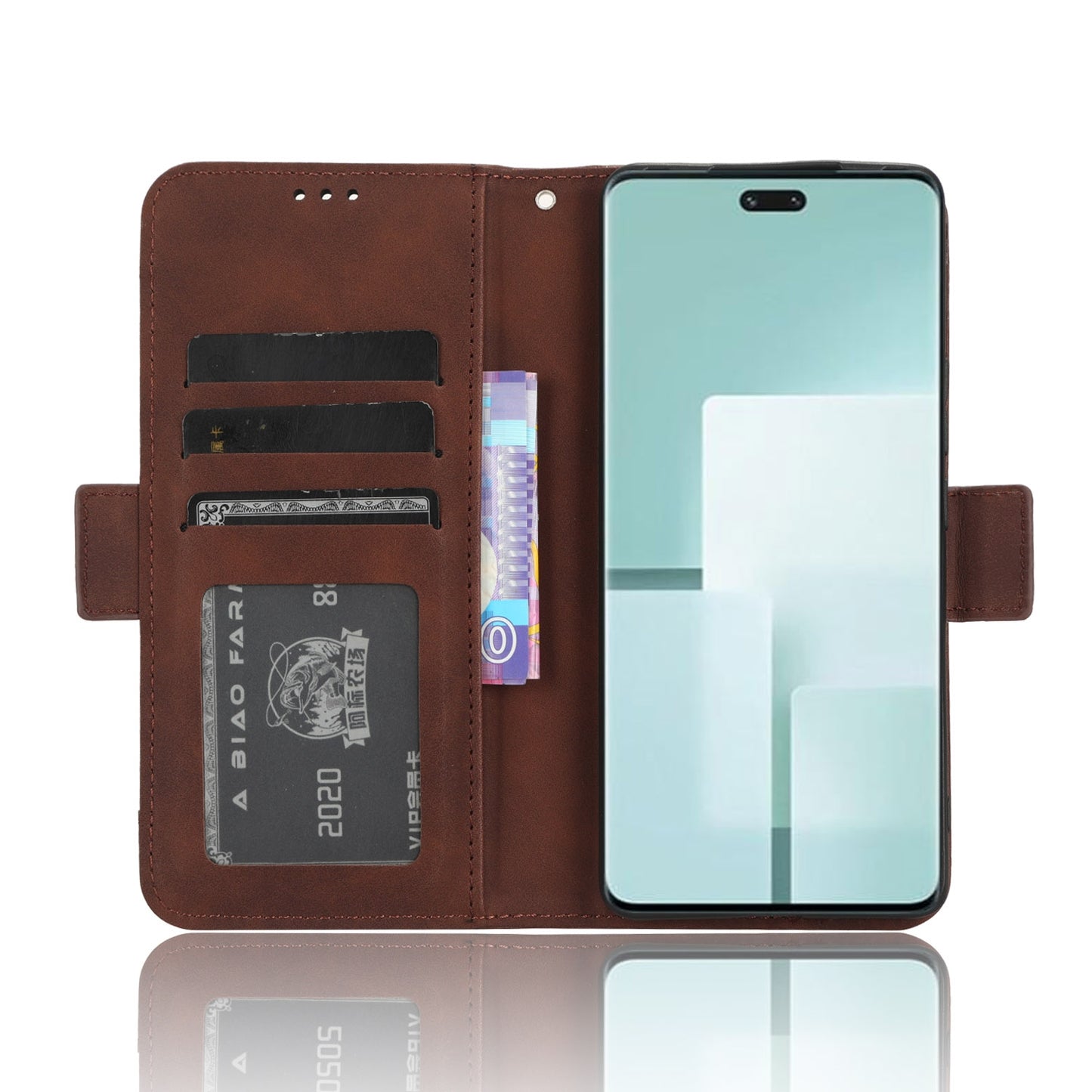 Xiaomi Civi 3 Skin Feel PU Leather Wallet Phone Case with Card Slots, Cash Pocket, Magnetic Closure, Built-In Stand, Full Protection TPU Cover