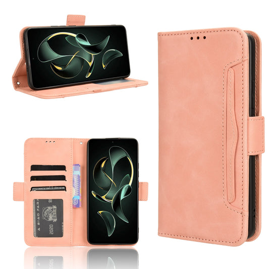 Xiaomi Redmi K60 Ultra Skin Feel PU Leather Wallet Phone Case with Card Slots, Cash Pocket, Magnetic Closure, Built-In Stand, Full Protection TPU Cover