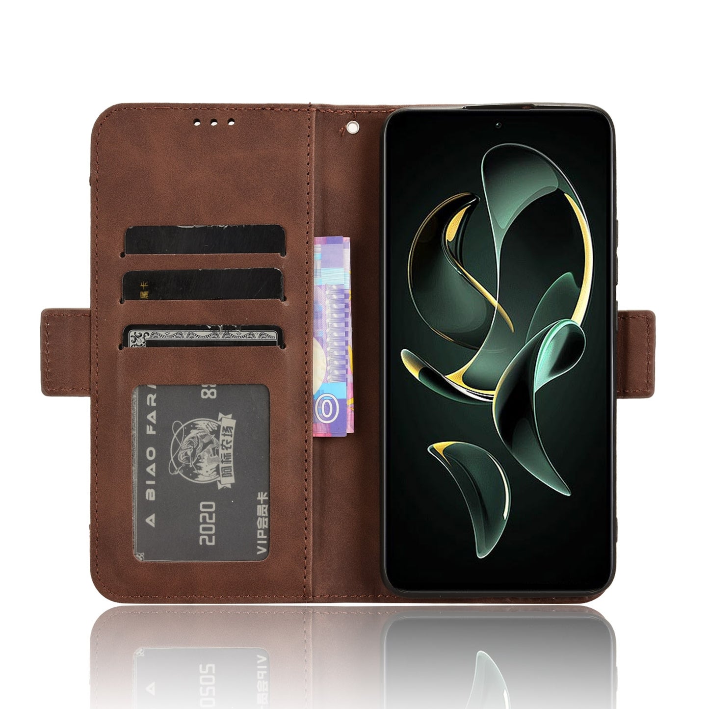 Xiaomi Redmi K60 Ultra Skin Feel PU Leather Wallet Phone Case with Card Slots, Cash Pocket, Magnetic Closure, Built-In Stand, Full Protection TPU Cover