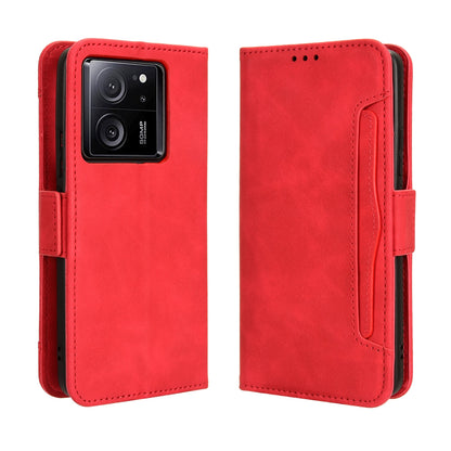 Xiaomi 13T Pro Skin Feel PU Leather Wallet Phone Case with Card Slots, Cash Pocket, Magnetic Closure, Built-In Stand, Full Protection TPU Cover