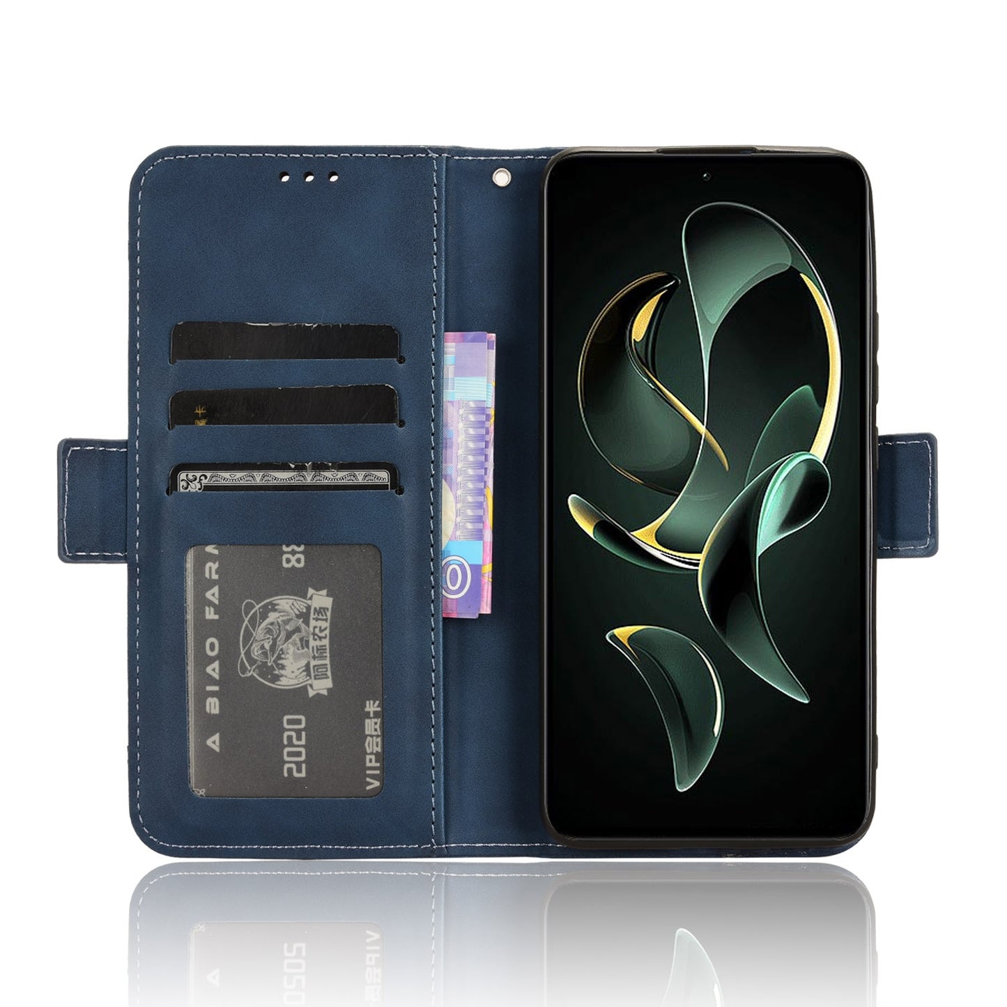 Xiaomi 13T Pro Skin Feel PU Leather Wallet Phone Case with Card Slots, Cash Pocket, Magnetic Closure, Built-In Stand, Full Protection TPU Cover