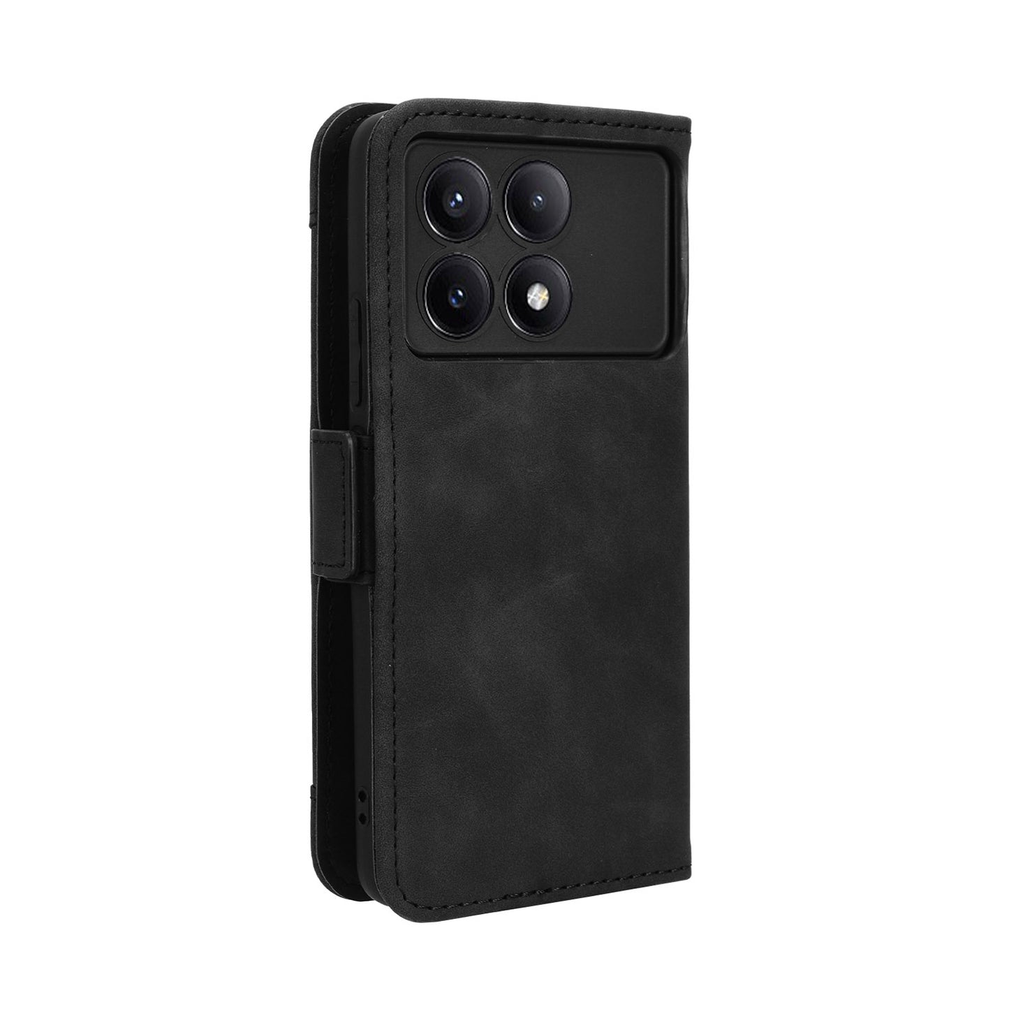 Xiaomi Redmi K70 Skin Feel PU Leather Wallet Phone Case with Card Slots, Cash Pocket, Magnetic Closure, Built-In Stand, Full Protection TPU Cover