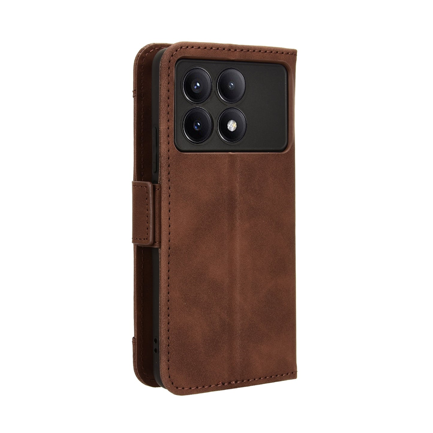 Xiaomi Poco X6 Pro Skin Feel PU Leather Wallet Phone Case with Card Slots, Cash Pocket, Magnetic Closure, Built-In Stand, Full Protection TPU Cover