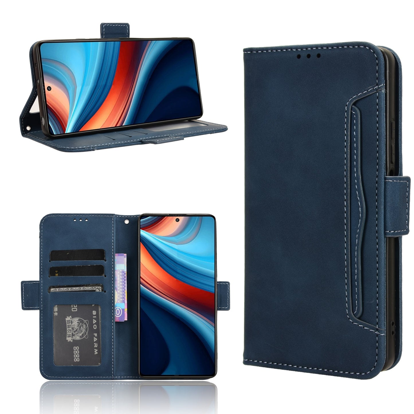Xiaomi Redmi Note 13R Pro 5G Skin Feel PU Leather Wallet Phone Case with Card Slots, Cash Pocket, Magnetic Closure, Built-In Stand, Full Protection TPU Cover