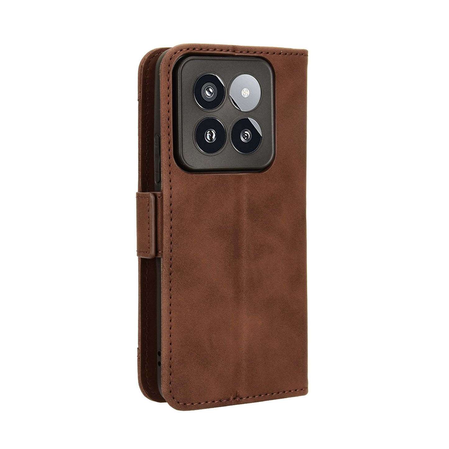 Xiaomi 14 Pro Skin Feel PU Leather Wallet Phone Case with Card Slots, Cash Pocket, Magnetic Closure, Built-In Stand, Full Protection TPU Cover