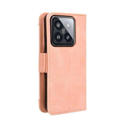Xiaomi 14 Skin Feel PU Leather Wallet Phone Case with Card Slots, Cash Pocket, Magnetic Closure, Built-In Stand, Full Protection TPU Cover