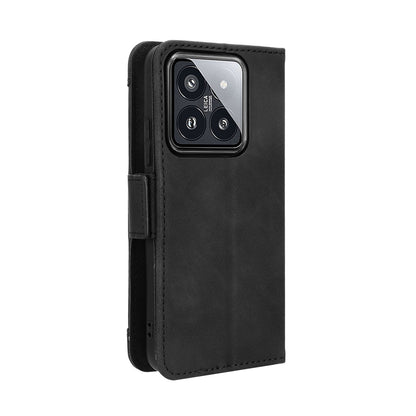 Xiaomi 14 Skin Feel PU Leather Wallet Phone Case with Card Slots, Cash Pocket, Magnetic Closure, Built-In Stand, Full Protection TPU Cover