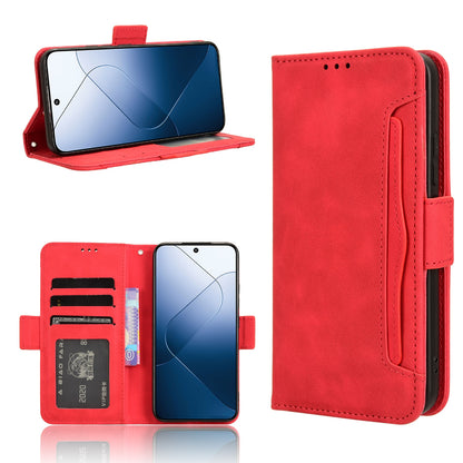 Xiaomi 14 Skin Feel PU Leather Wallet Phone Case with Card Slots, Cash Pocket, Magnetic Closure, Built-In Stand, Full Protection TPU Cover