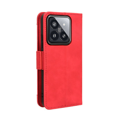 Xiaomi 14 Skin Feel PU Leather Wallet Phone Case with Card Slots, Cash Pocket, Magnetic Closure, Built-In Stand, Full Protection TPU Cover