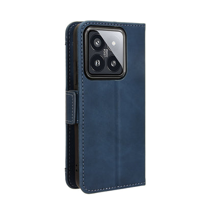Xiaomi 14 Skin Feel PU Leather Wallet Phone Case with Card Slots, Cash Pocket, Magnetic Closure, Built-In Stand, Full Protection TPU Cover