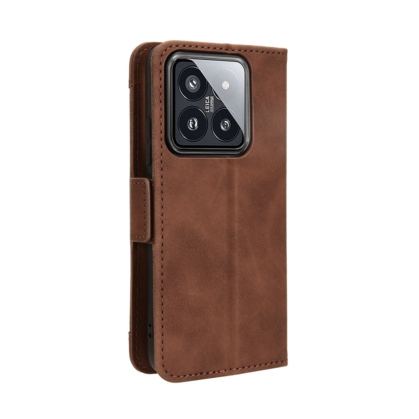 Xiaomi 14 Skin Feel PU Leather Wallet Phone Case with Card Slots, Cash Pocket, Magnetic Closure, Built-In Stand, Full Protection TPU Cover