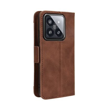 Xiaomi 14 Skin Feel PU Leather Wallet Phone Case with Card Slots, Cash Pocket, Magnetic Closure, Built-In Stand, Full Protection TPU Cover