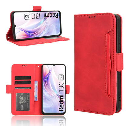 Xiaomi Redmi 13R 5G Skin Feel PU Leather Wallet Phone Case with Card Slots, Cash Pocket, Magnetic Closure, Built-In Stand, Full Protection TPU Cover