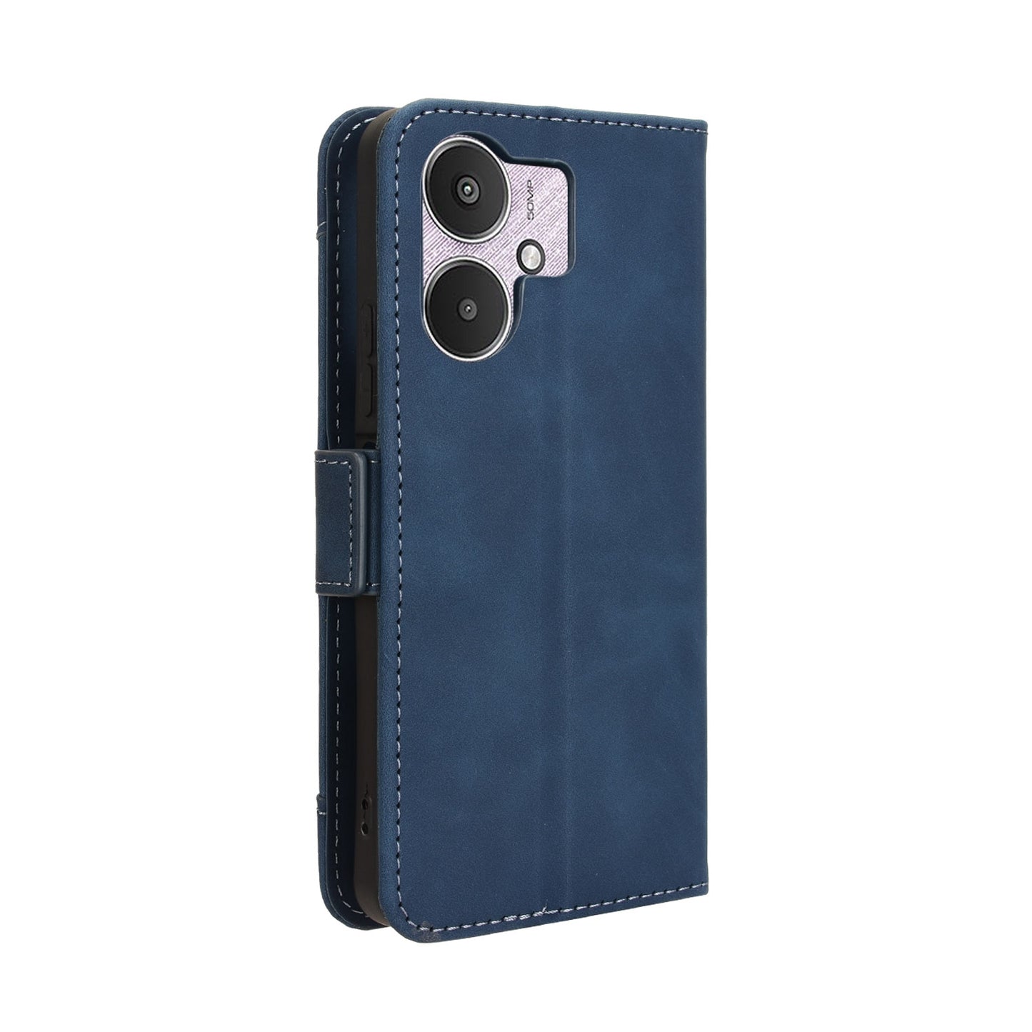 Xiaomi Redmi 13R 5G Skin Feel PU Leather Wallet Phone Case with Card Slots, Cash Pocket, Magnetic Closure, Built-In Stand, Full Protection TPU Cover