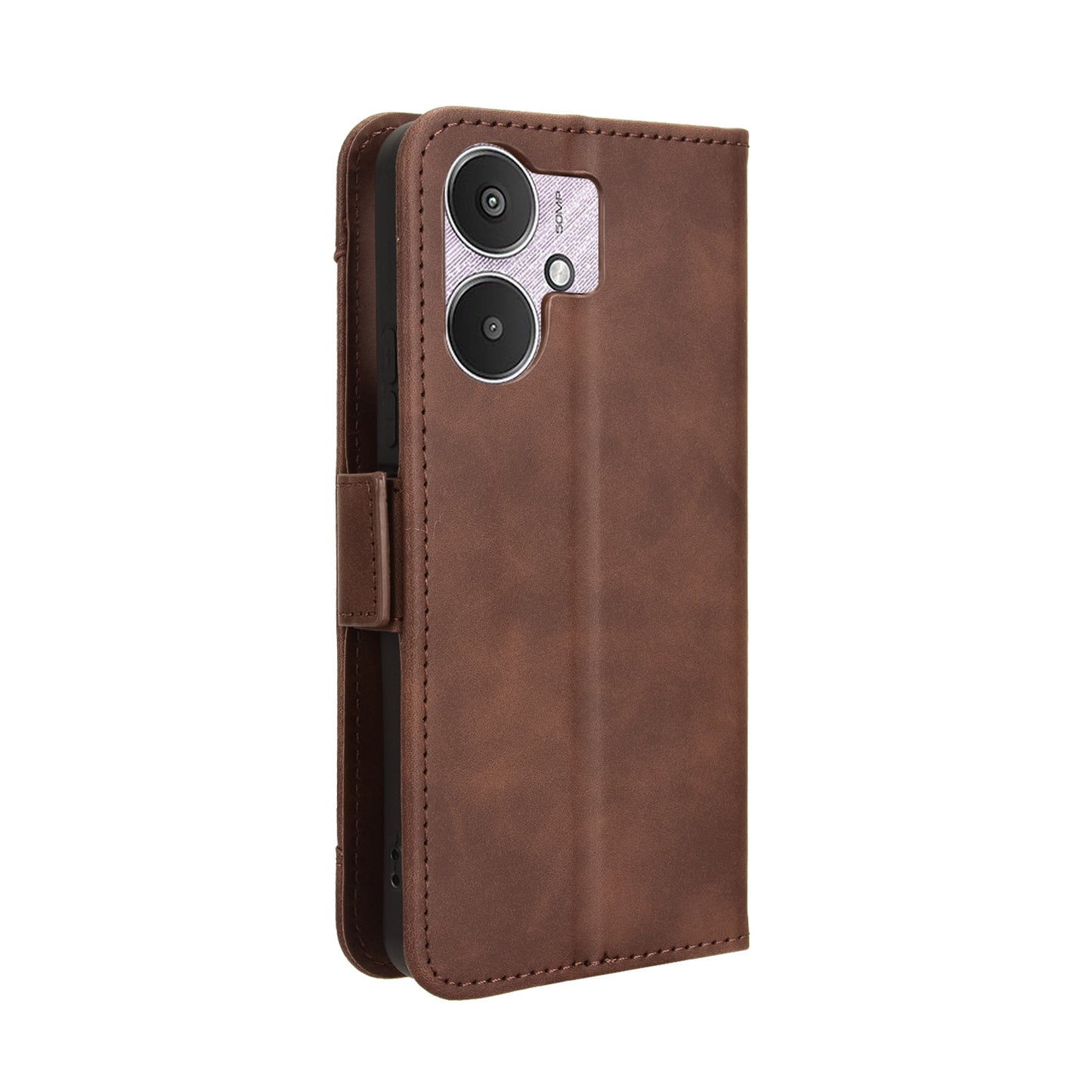 Xiaomi Redmi 13C 5G Skin Feel PU Leather Wallet Phone Case with Card Slots, Cash Pocket, Magnetic Closure, Built-In Stand, Full Protection TPU Cover