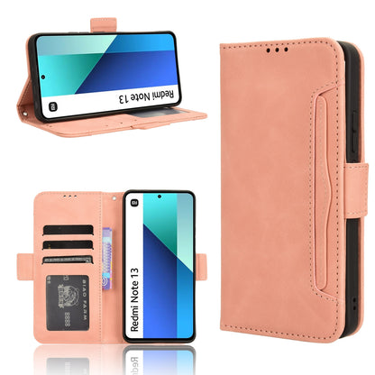 Xiaomi Redmi Note 13 4G Skin Feel PU Leather Wallet Phone Case with Card Slots, Cash Pocket, Magnetic Closure, Built-In Stand, Full Protection TPU Cover