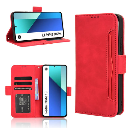 Xiaomi Redmi Note 13 4G Skin Feel PU Leather Wallet Phone Case with Card Slots, Cash Pocket, Magnetic Closure, Built-In Stand, Full Protection TPU Cover