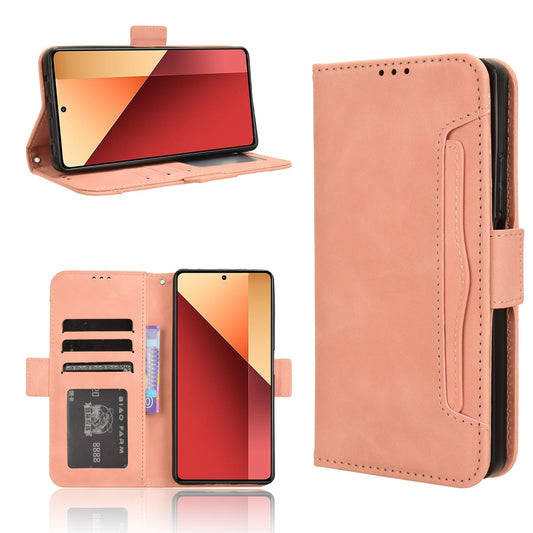 Xiaomi Redmi Note 13 Pro 4G Skin Feel PU Leather Wallet Phone Case with Card Slots, Cash Pocket, Magnetic Closure, Built-In Stand, Full Protection TPU Cover