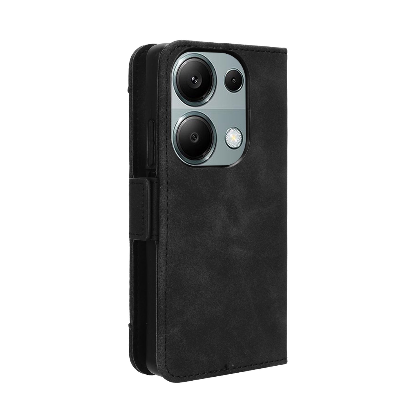 Xiaomi Redmi Note 13 Pro 4G Skin Feel PU Leather Wallet Phone Case with Card Slots, Cash Pocket, Magnetic Closure, Built-In Stand, Full Protection TPU Cover