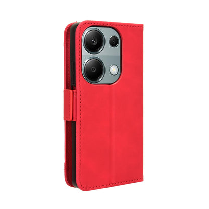 Xiaomi Poco M6 Pro 4G Skin Feel PU Leather Wallet Phone Case with Card Slots, Cash Pocket, Magnetic Closure, Built-In Stand, Full Protection TPU Cover