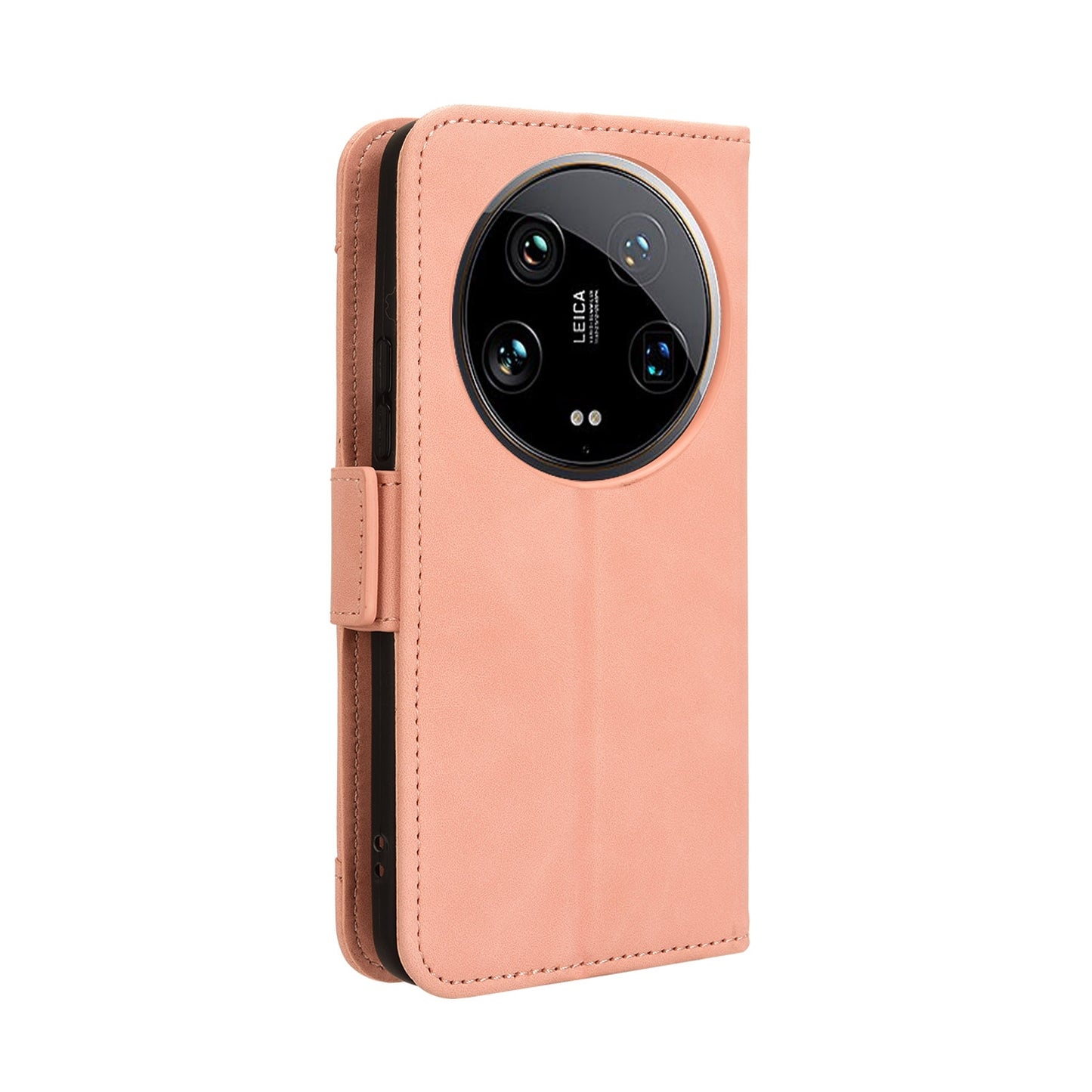 Xiaomi 14 Ultra Skin Feel PU Leather Wallet Phone Case with Card Slots, Cash Pocket, Magnetic Closure, Built-In Stand, Full Protection TPU Cover