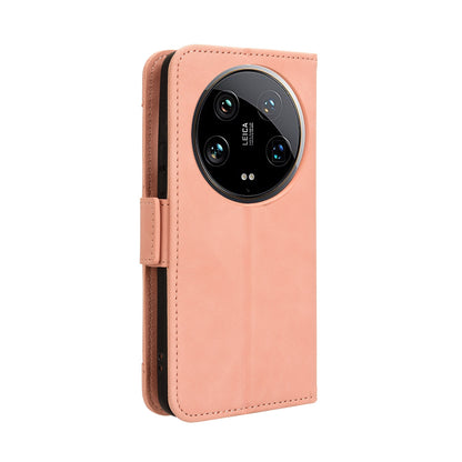 Xiaomi 14 Ultra Skin Feel PU Leather Wallet Phone Case with Card Slots, Cash Pocket, Magnetic Closure, Built-In Stand, Full Protection TPU Cover