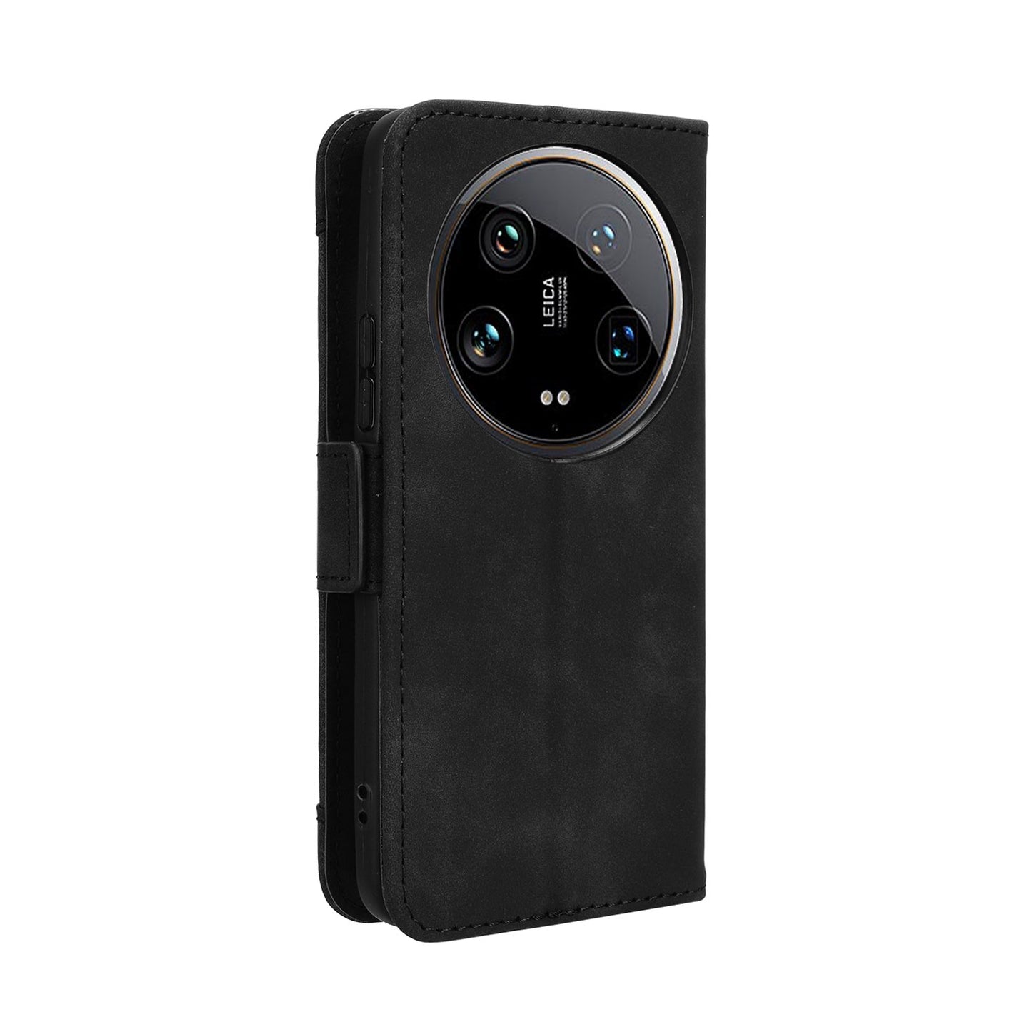 Xiaomi 14 Ultra Skin Feel PU Leather Wallet Phone Case with Card Slots, Cash Pocket, Magnetic Closure, Built-In Stand, Full Protection TPU Cover