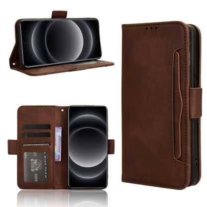 Xiaomi 14 Ultra Skin Feel PU Leather Wallet Phone Case with Card Slots, Cash Pocket, Magnetic Closure, Built-In Stand, Full Protection TPU Cover