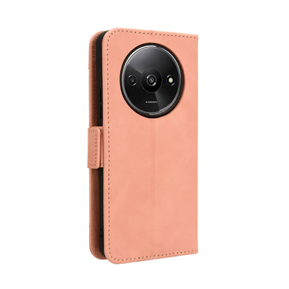 Xiaomi Poco C61 Skin Feel PU Leather Wallet Phone Case with Card Slots, Cash Pocket, Magnetic Closure, Built-In Stand, Full Protection TPU Cover