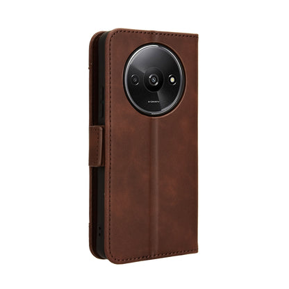 Xiaomi Poco C61 Skin Feel PU Leather Wallet Phone Case with Card Slots, Cash Pocket, Magnetic Closure, Built-In Stand, Full Protection TPU Cover