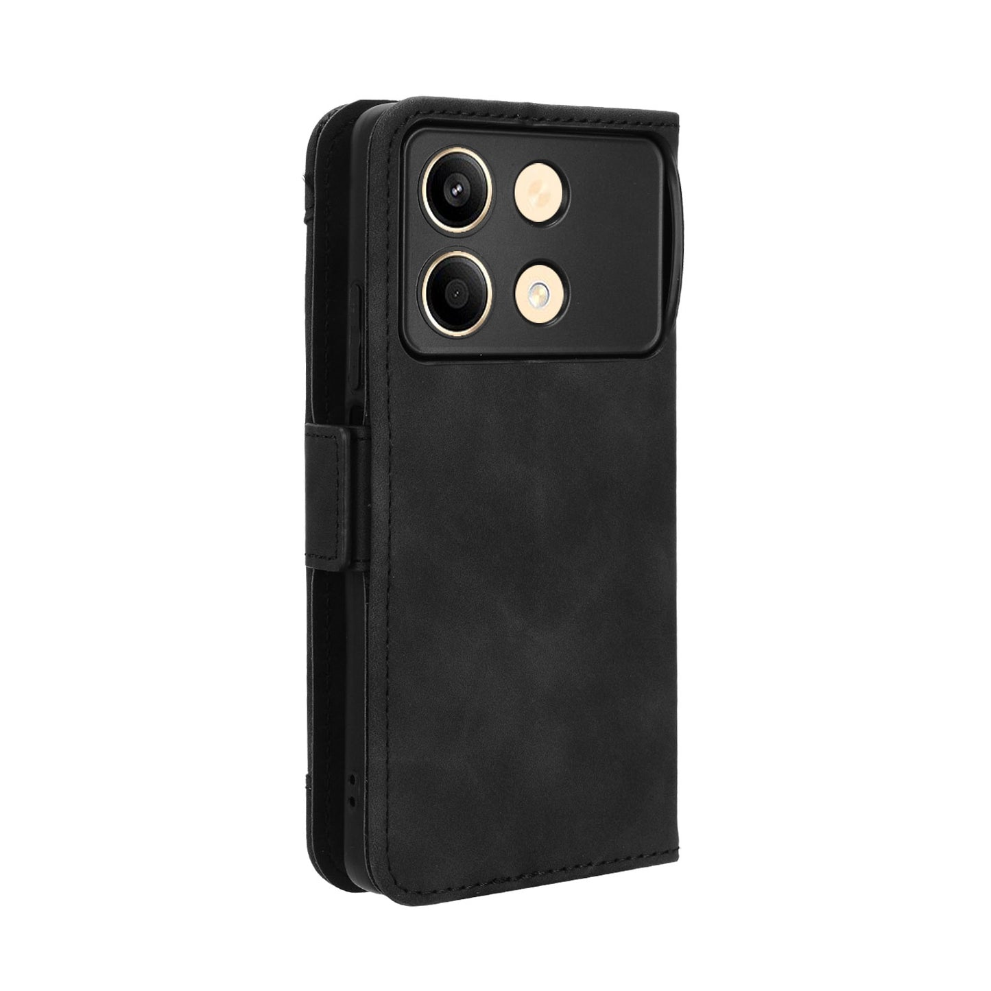 Xiaomi Poco X6 Neo 5G Skin Feel PU Leather Wallet Phone Case with Card Slots, Cash Pocket, Magnetic Closure, Built-In Stand, Full Protection TPU Cover