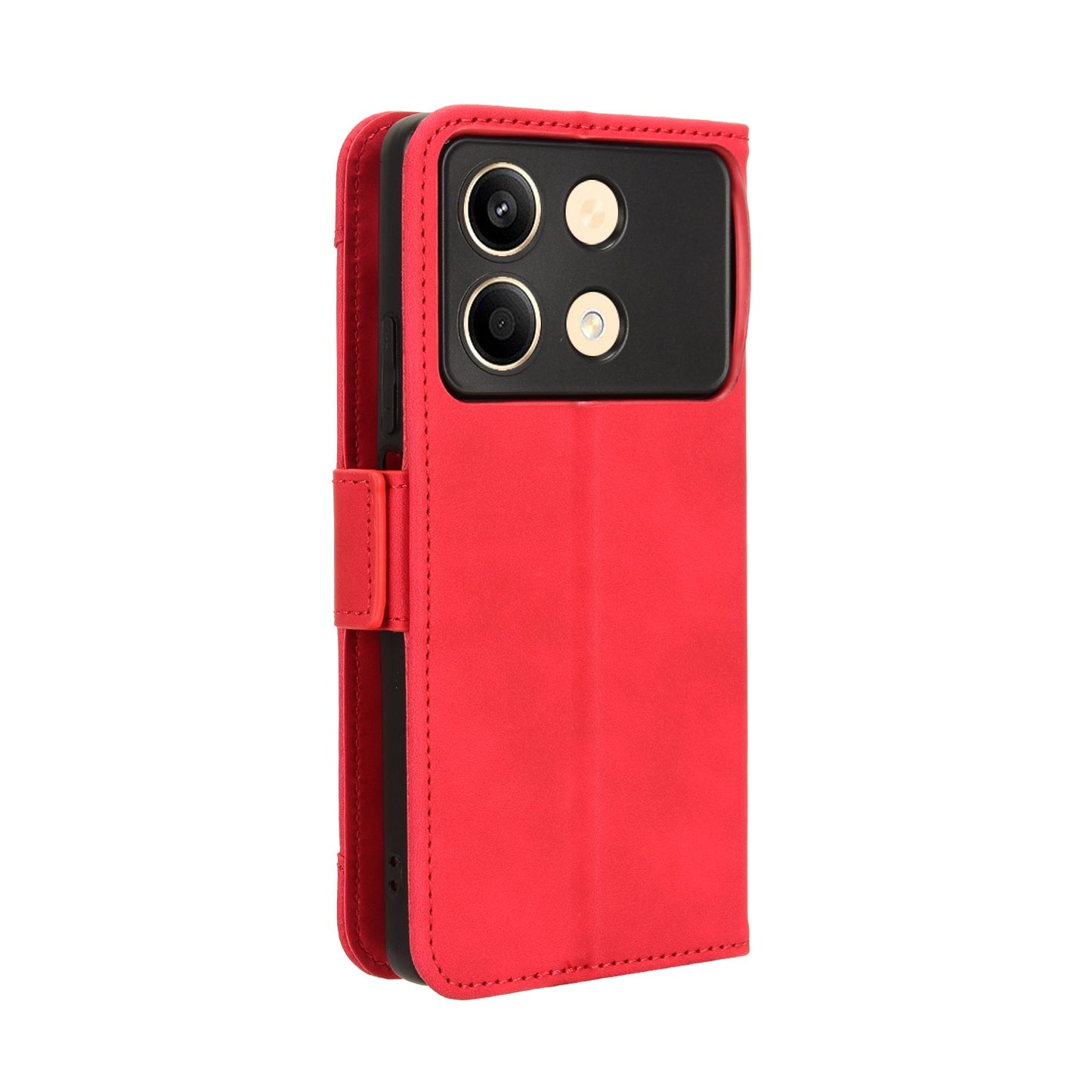Xiaomi Poco X6 Neo 5G Skin Feel PU Leather Wallet Phone Case with Card Slots, Cash Pocket, Magnetic Closure, Built-In Stand, Full Protection TPU Cover
