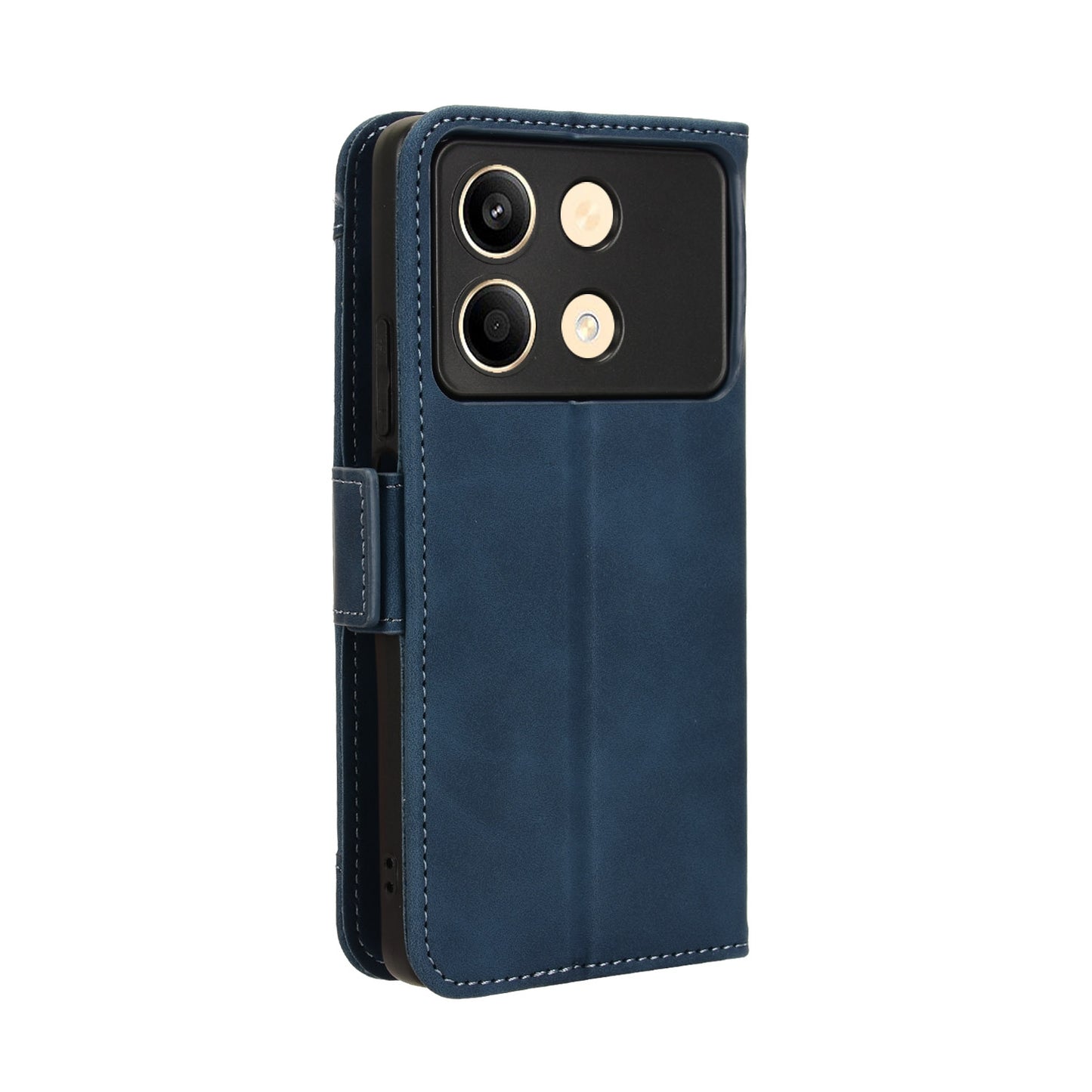 Xiaomi Poco X6 Neo 5G Skin Feel PU Leather Wallet Phone Case with Card Slots, Cash Pocket, Magnetic Closure, Built-In Stand, Full Protection TPU Cover